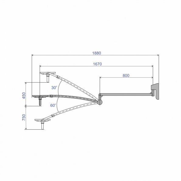 Lampa examinare Emaled 200W, prindere perete, 50.000 lx - imagine 3