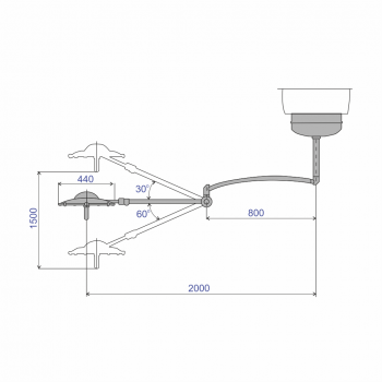 Lampa chirurgicala Emaled 300D Plus, prindere tavan 160.000 lux