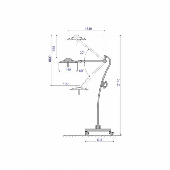 Lampa chirurgicala Emaled 300F, stand mobil 100.000 lux