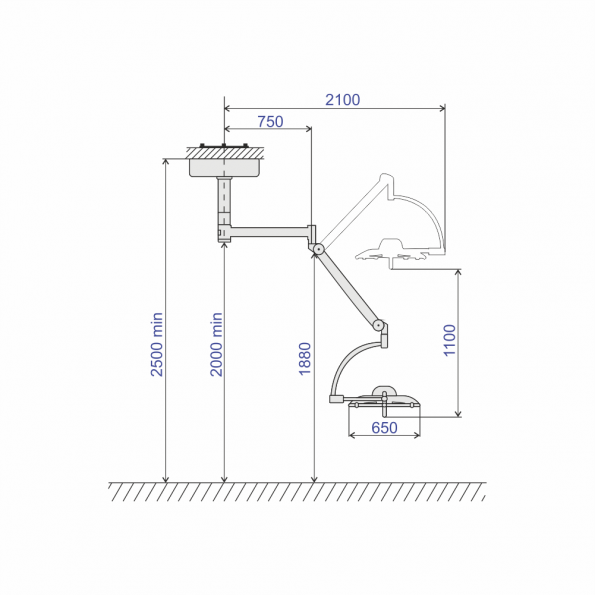Lampa chirurgicala Emaled 500D, prindere tavan, 120.000 lx - imagine 3