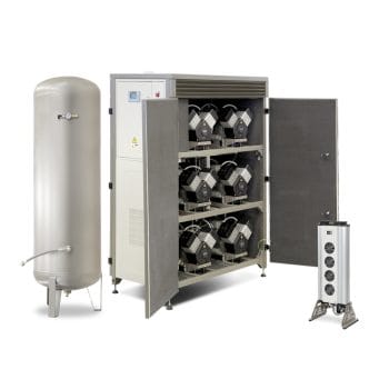 Compresor EKOM DK50 6x4VRT S/M, cu carcasa de insonorizare si uscator de aer cu adsorbtie