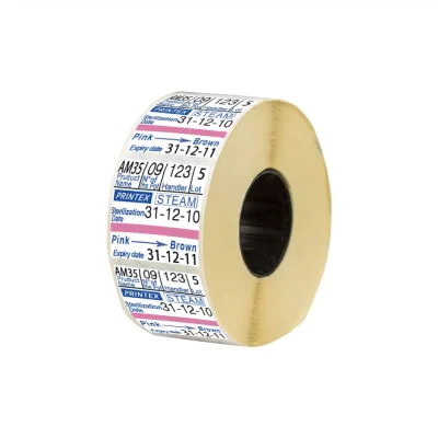 Rola etichete dublu adezive 29x28mm Printex, cu indicator sterilizare